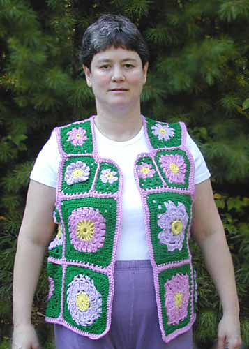 Rose and Lilac Flower Vest